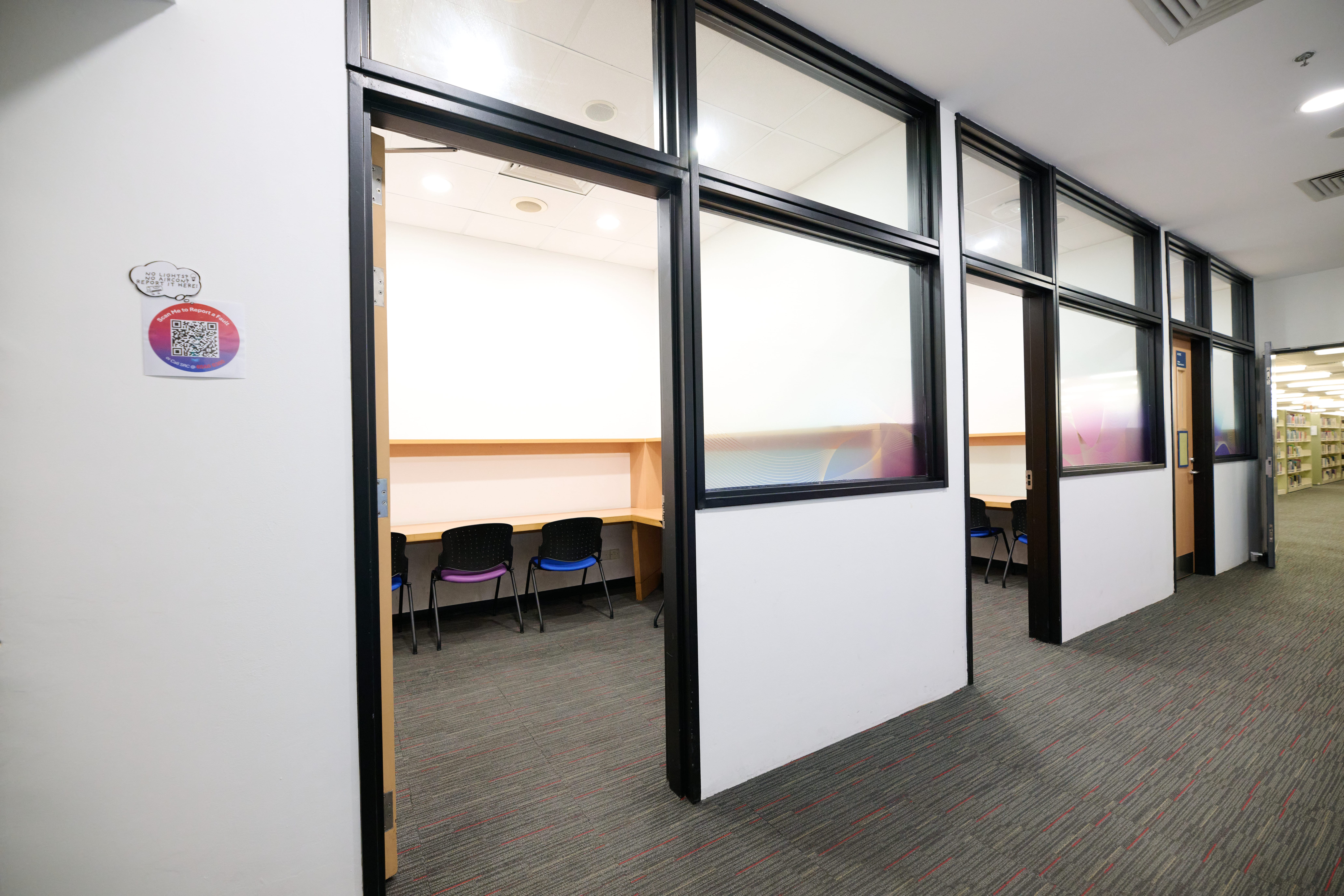 Photo of research carrels at level 5 north wing